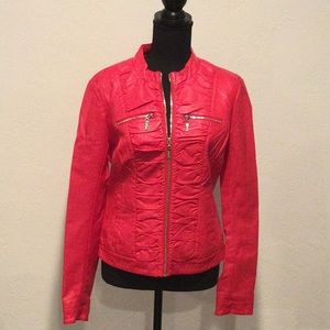 Guess Red Leather Jacket